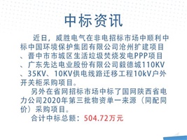 中标资讯：威胜电气中标中国环境保护集团公司沧州扩建工程等项目